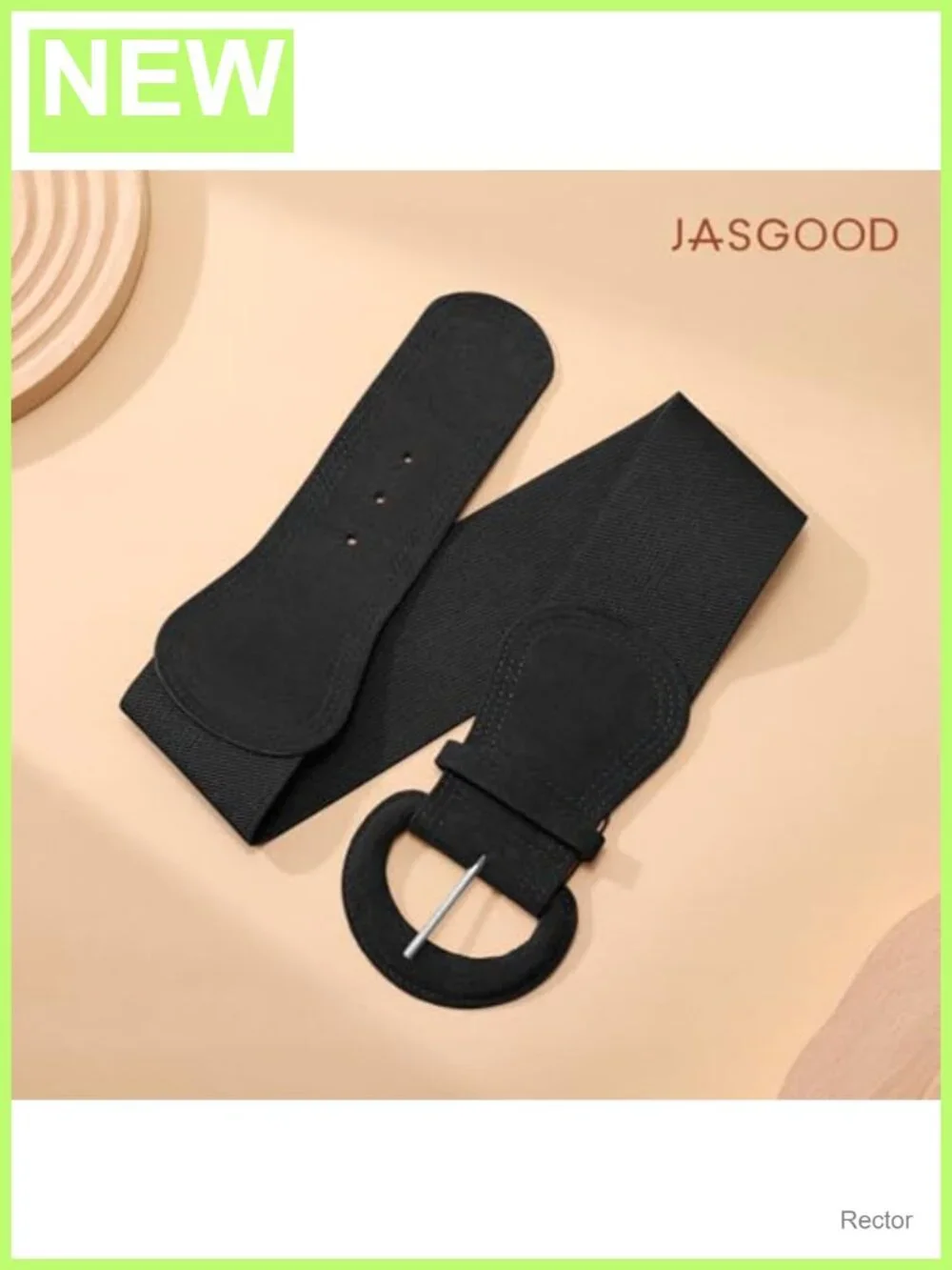 Wide Stretchy Waist Belt Faux Suede Vintage Chunky Buckle Women Dress Accessory